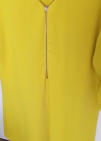 Sarı V Yakalı Midi Tunik 38 beden - Görsel 7