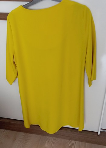 Sarı V Yakalı Midi Tunik 38 beden - Görsel 6