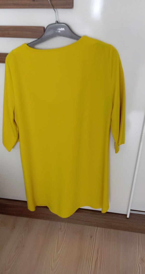 Sarı V Yakalı Midi Tunik 38 beden - Görsel 4