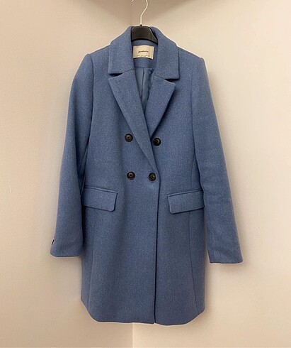 Stradivarius indigo kaşe kaban