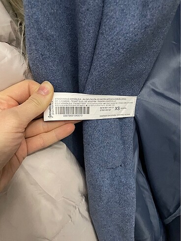 xs Beden mavi Renk Stradivarius indigo kaşe kaban