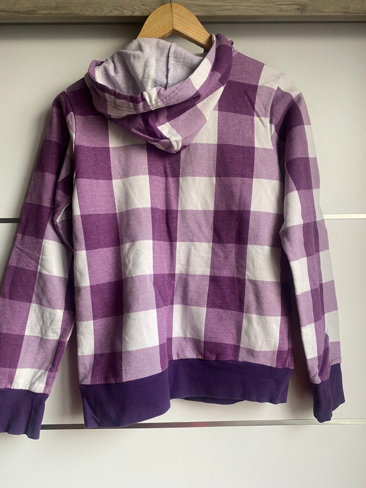 Mor Kareli Örgü Kedi Desenli Sweatshirt - Görsel 5