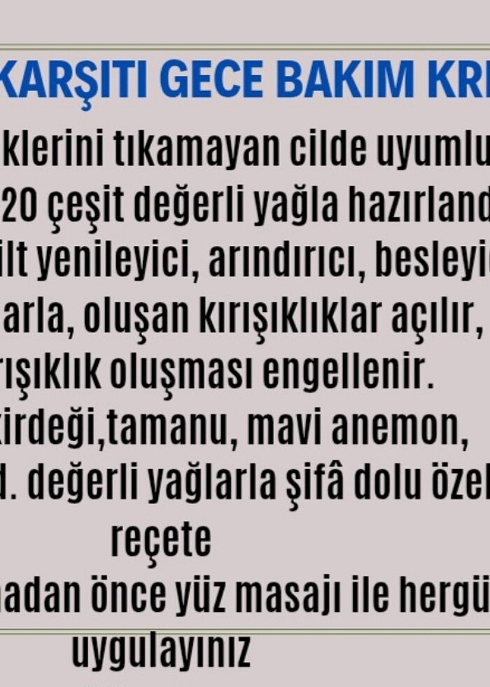 YENİ ???? KIRIŞIKLIK KARŞITI GECE BAKIM KREMİ - Görsel 3