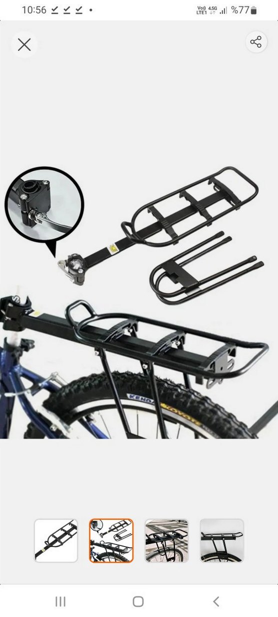 Siyah sele borusu altı bağlantılı bisiklet arka bagaj - Görsel 4