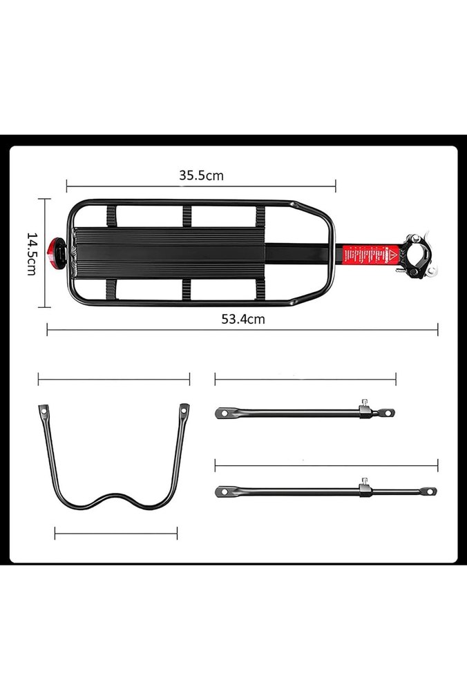 Siyah sele borusu altı bağlantılı bisiklet arka bagaj - Görsel 3