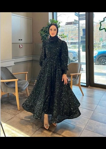 Zümrüt yeşili şık abiye - Görsel 2