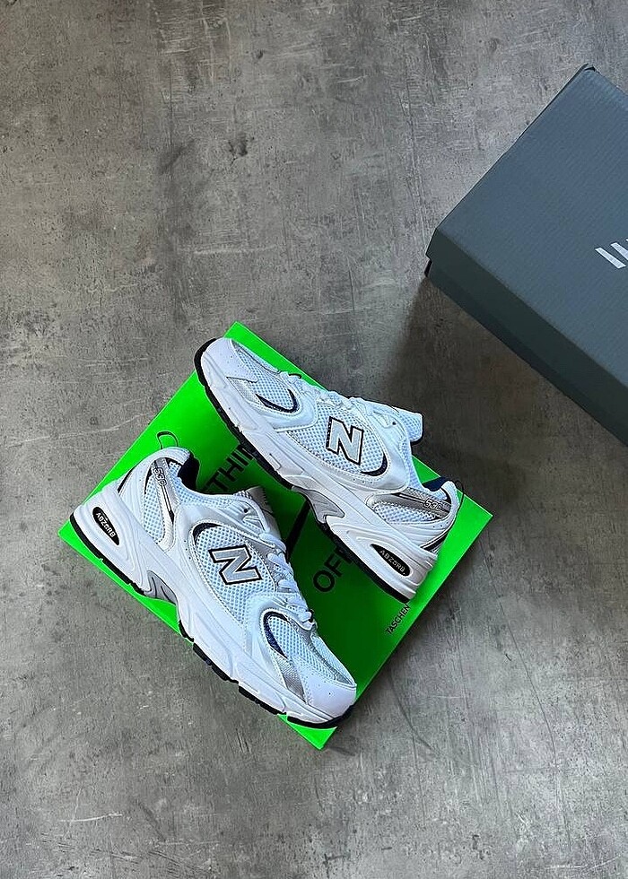 New Balance 530 White Silver Navy - Görsel 3