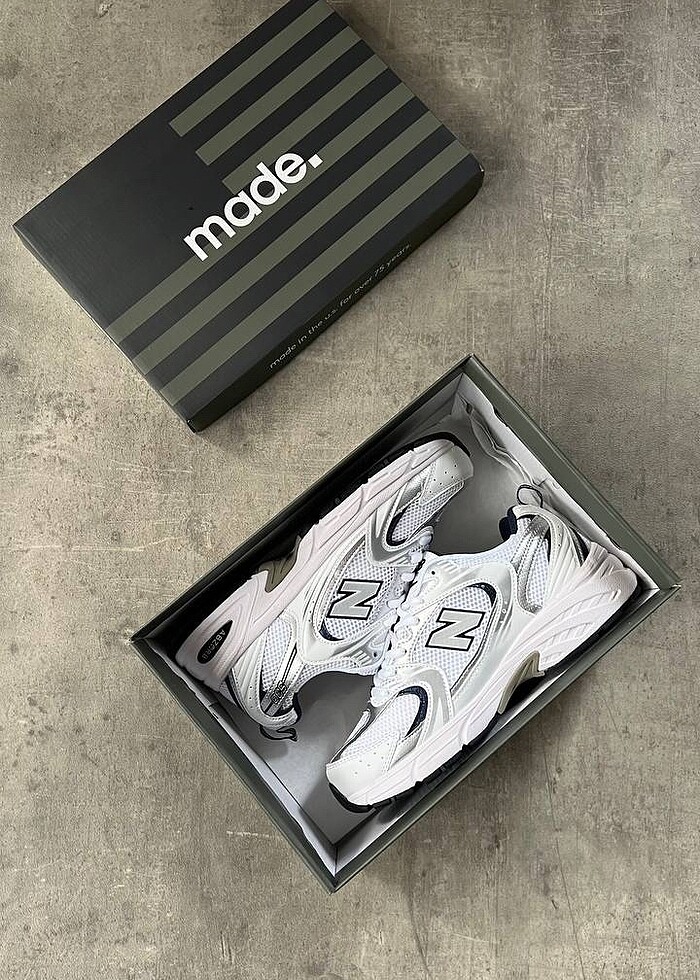 New Balance 530 White Silver Navy - Görsel 2