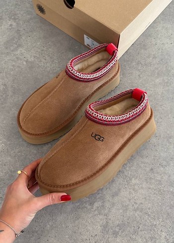 UGG Kahverengi Süet Platform Topuklu Terlik - Görsel 3