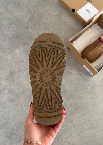 UGG Kahverengi Süet Platform Topuklu Terlik - Görsel 5