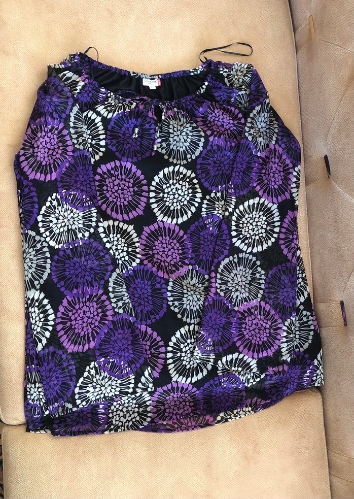 Mor Batik Desenli Bohem Kadın Bluzu - Görsel 2