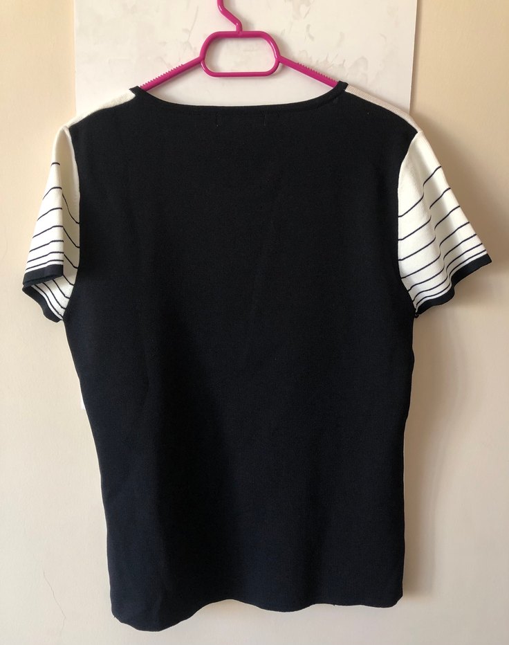 Şık Garnili ve Dantel Detaylı Triko Bluz - Görsel 2