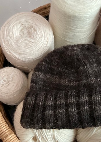 El yapımı Kahveli  Örgü Yün erkek Bere - Görsel 4
