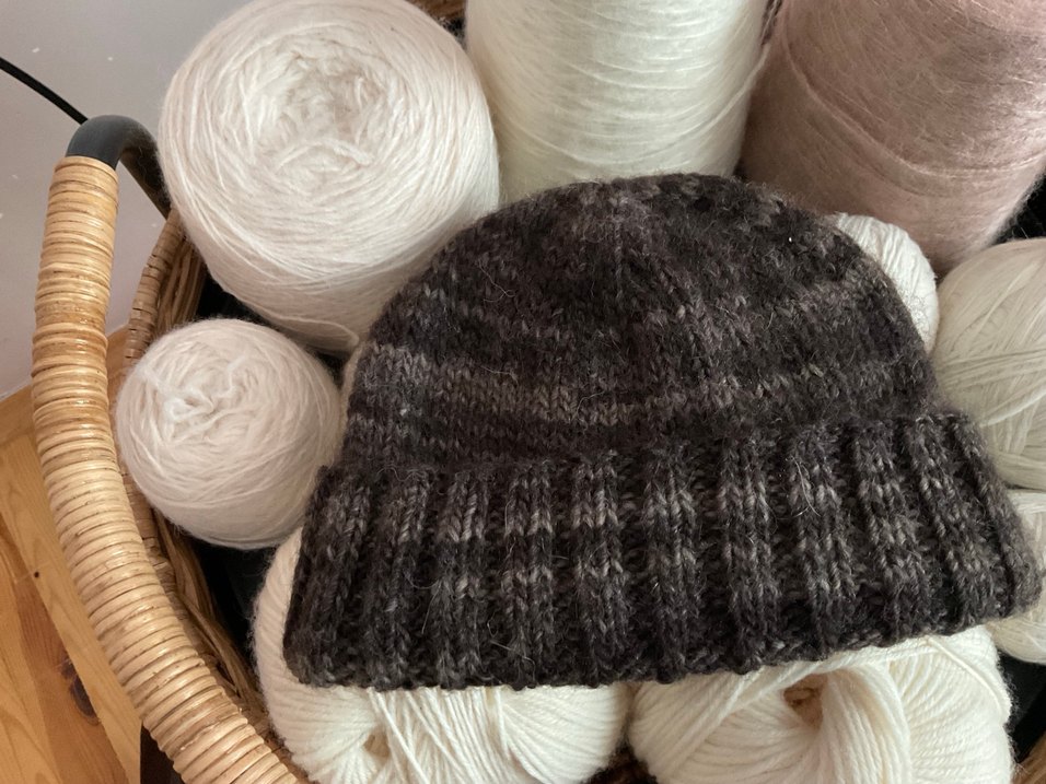 El yapımı Kahveli  Örgü Yün erkek Bere - Görsel 3