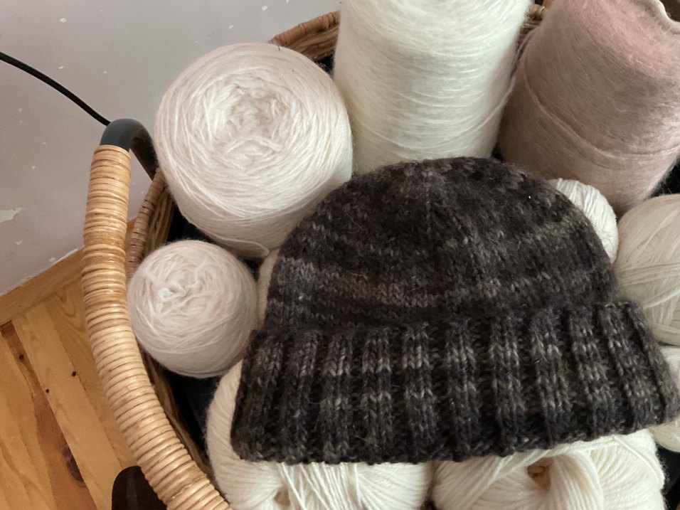 El yapımı Kahveli  Örgü Yün erkek Bere - Görsel 4