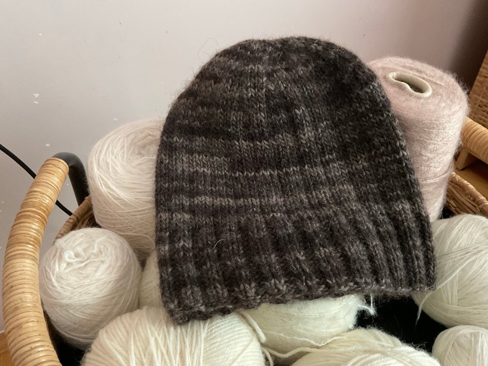 El yapımı Kahveli  Örgü Yün erkek Bere - Görsel 2