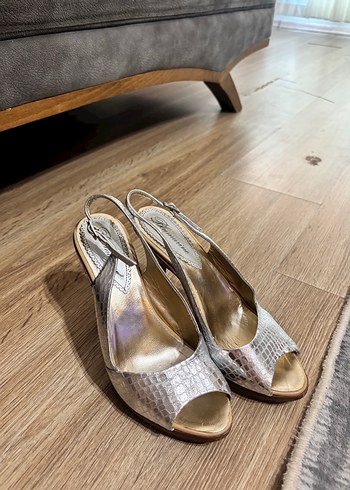 Bluemarine Gümüş, Yılan Desenli Stiletto Topuklu Kadın Ayakkabı
