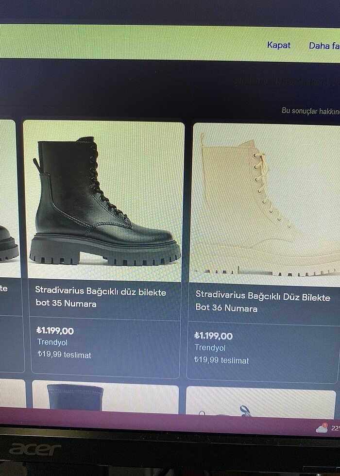 Stradivarius Bağcıklı Bot 2 saat giyinildi - Görsel 2