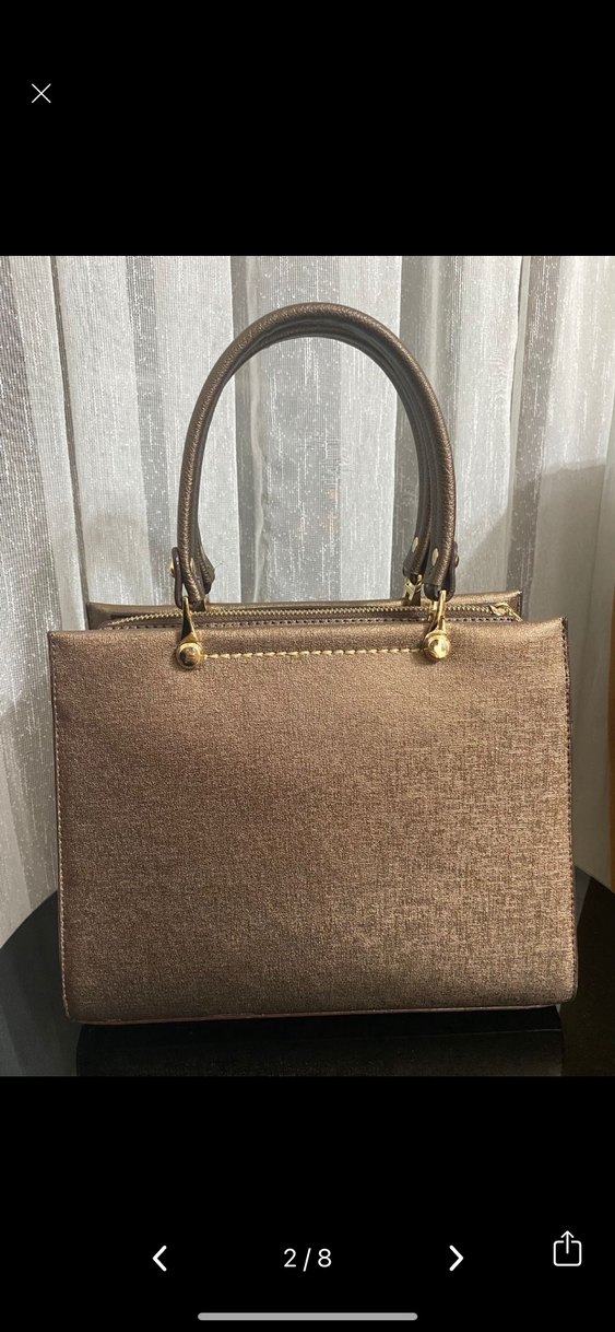 Bej Parlak Kadın Çanta - Modern Klasik Tuğba orijinal - Görsel 2