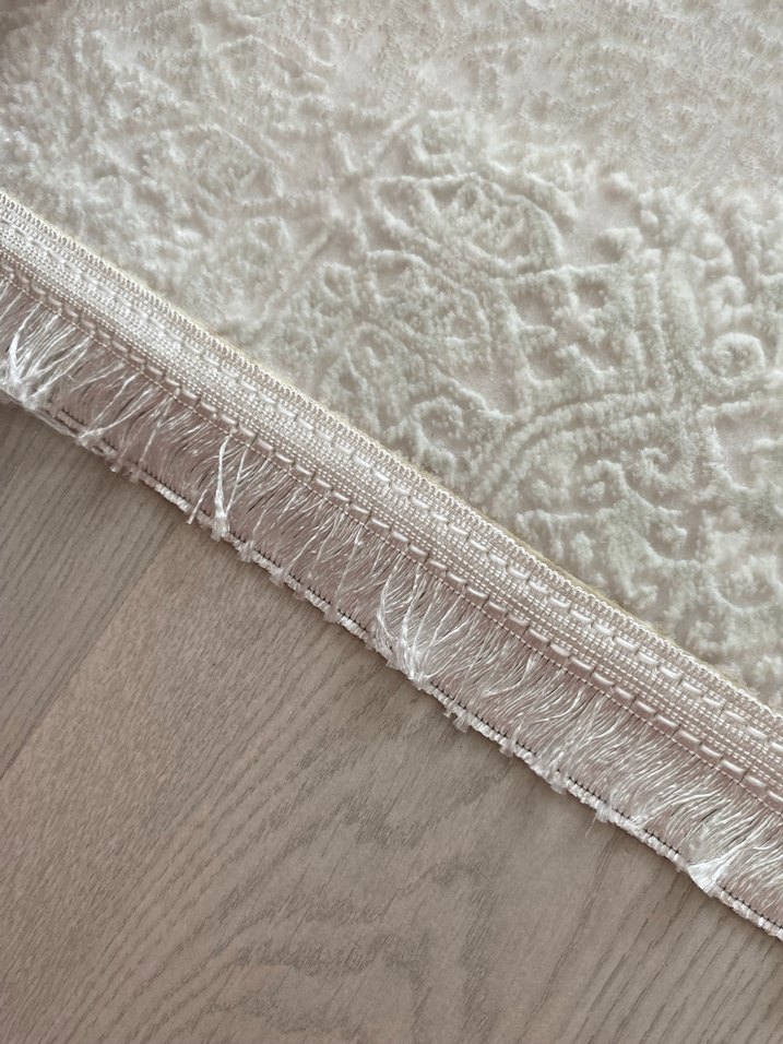 Bohem Gri Beyaz Dokulu Halı ipek çift yönlü simli mat 6m kare - Görsel 3
