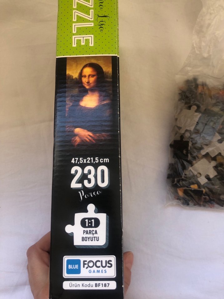 230 Parçalı Mona Lisa Puzzle 47,5x21,5 cm - Görsel 2