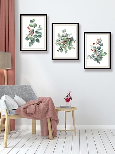 Beden çeşitli Renk Dekoratif 3lü tablo seti