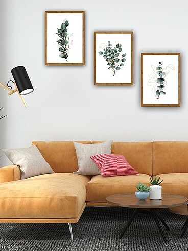 Beden çeşitli Renk Dekoratif 3lü tablo seti