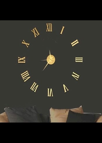 Altın Rakamlı Duvar Saati - Görsel 2