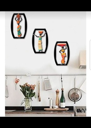 Renkli Kadın Figürlü Duvar Dekorasyonları - Görsel 2