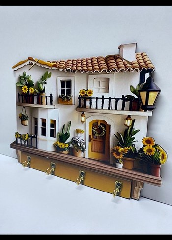 Ahşap Ev Tasarımlı Anahtar Askısı - Görsel 4