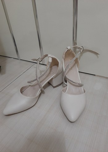 37 Beden beyaz Renk Beyaz Stiletto Topuklu Kadın Abiye Ayakkabı