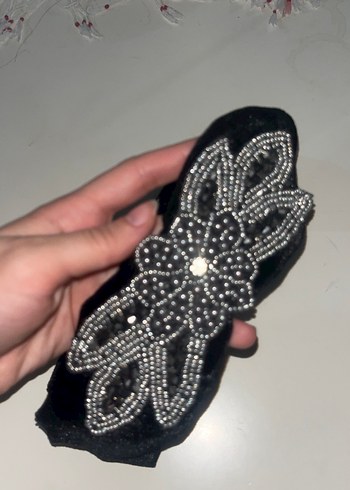 Siyah Payetli Gotik Saç Bandı - Görsel 2