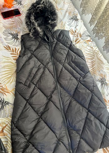 Gri Kadın Kapüşonlu Kış Montu - Görsel 3