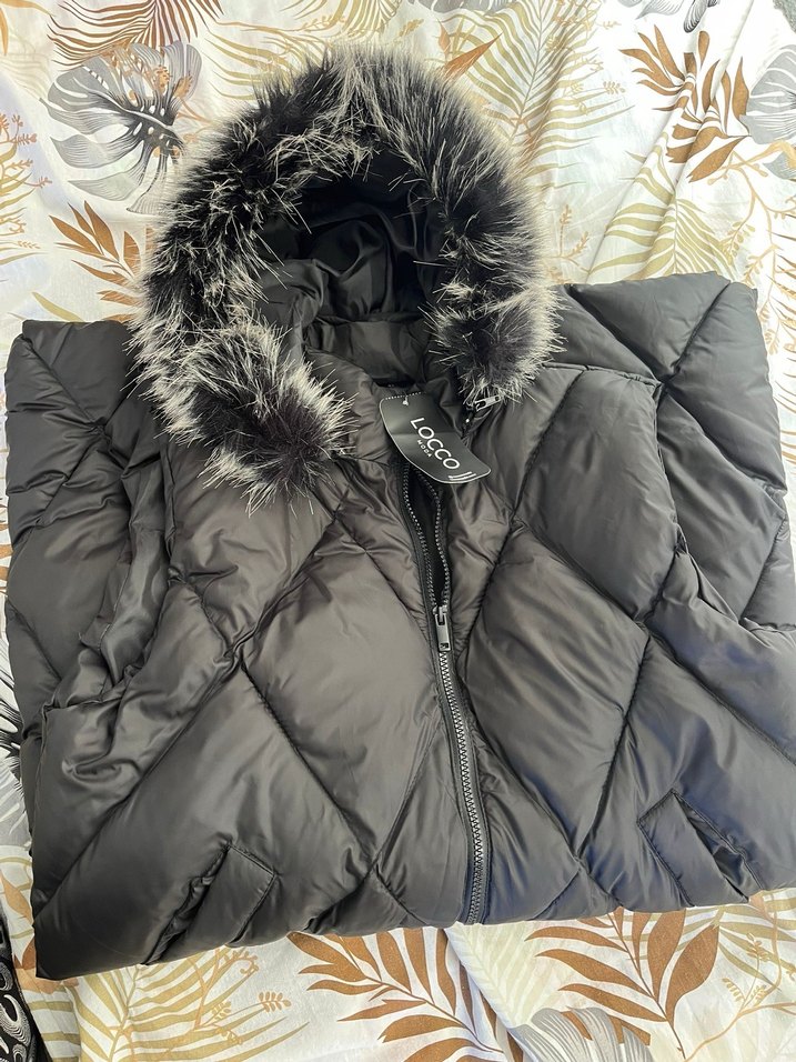 Gri Kadın Kapüşonlu Kış Montu - Görsel 2