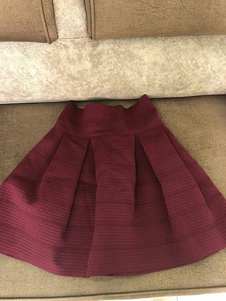Bordo dokuma şık etek