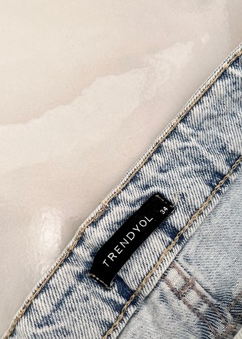 Kadın Mavi Kot Mini Şort - Görsel 4