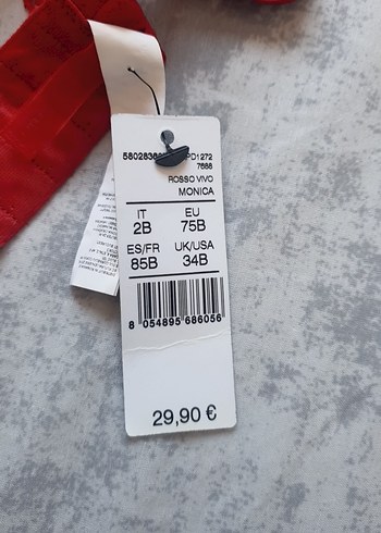 diğer Beden kırmızı Renk Intimissimi Koyu Kırmızı Bohem Dantelli Sütyen 75B