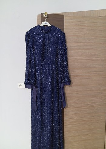 Kadın Lacivert Uzun Abiye Elbise - Görsel 2