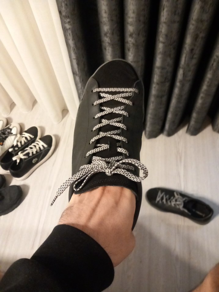 Lacoste Siyah Erkek Ayakkabı Bağcıkları - Görsel 4