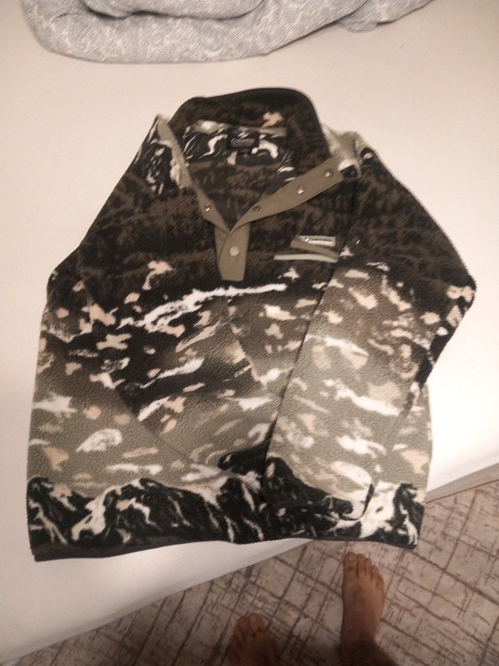 Columbia Gri Kamuflaj Desenli Erkek Polar - Görsel 3