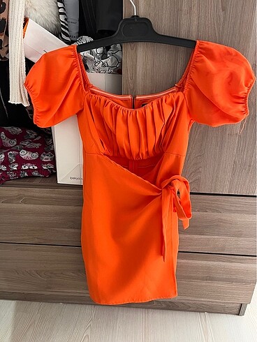 Milla turuncu şort etek elbise