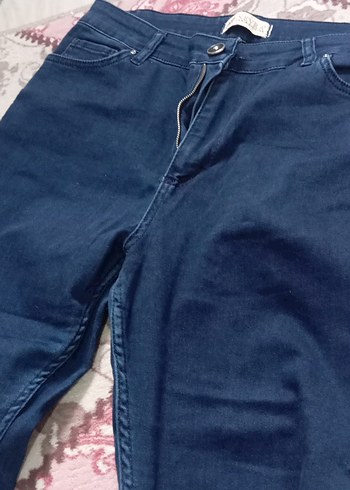 Diğer Bol Kesim Mavi Midi Kot Pantolon