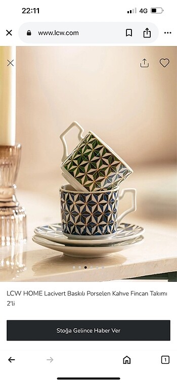 LCW Home 2li fincan takımı