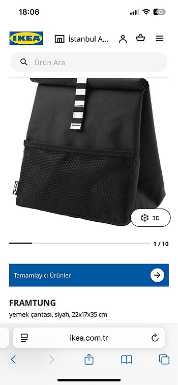 Beden siyah Renk Ikea yemek taşıma çantası ve şişe kılıfı