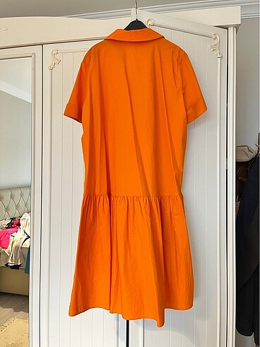 40 Beden turuncu Renk Midi Elbise