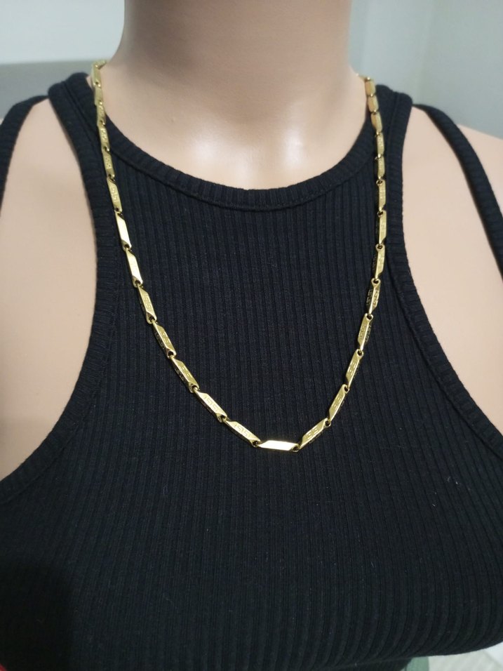 316 l GERÇEK ÇELİK BAKLA MODEL ERKEK KADIN PARLAK KOLYE - Görsel 2