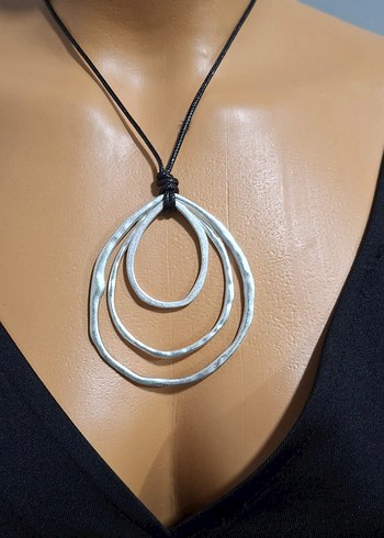 Sheinside Minimalist Uzun Gri Kadın Kolye