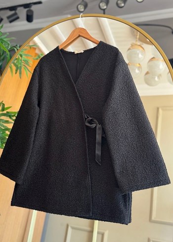 Siyah Kuşaklı Midi Kadın Kimono