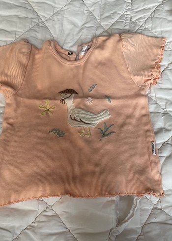 Kız Çocuk Bej Bohem Kısa Kollu Tişört - Görsel 2