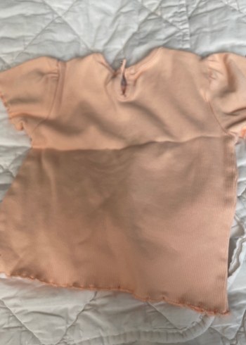 Kız Çocuk Bej Bohem Kısa Kollu Tişört - Görsel 3